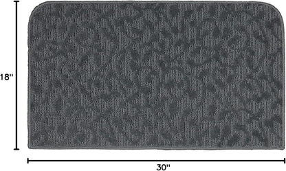 Garland Rug Ivy 18 in X 30 in Cinder Gray Area Rug - Soft, Durable Geometric Solid Color Rug for High-Traffic Areas