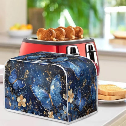 Butterfly Toaster Dust Cover 4 Slice, Washable Floral Anti-Sputtering Cover for Toasters and Bread Makers