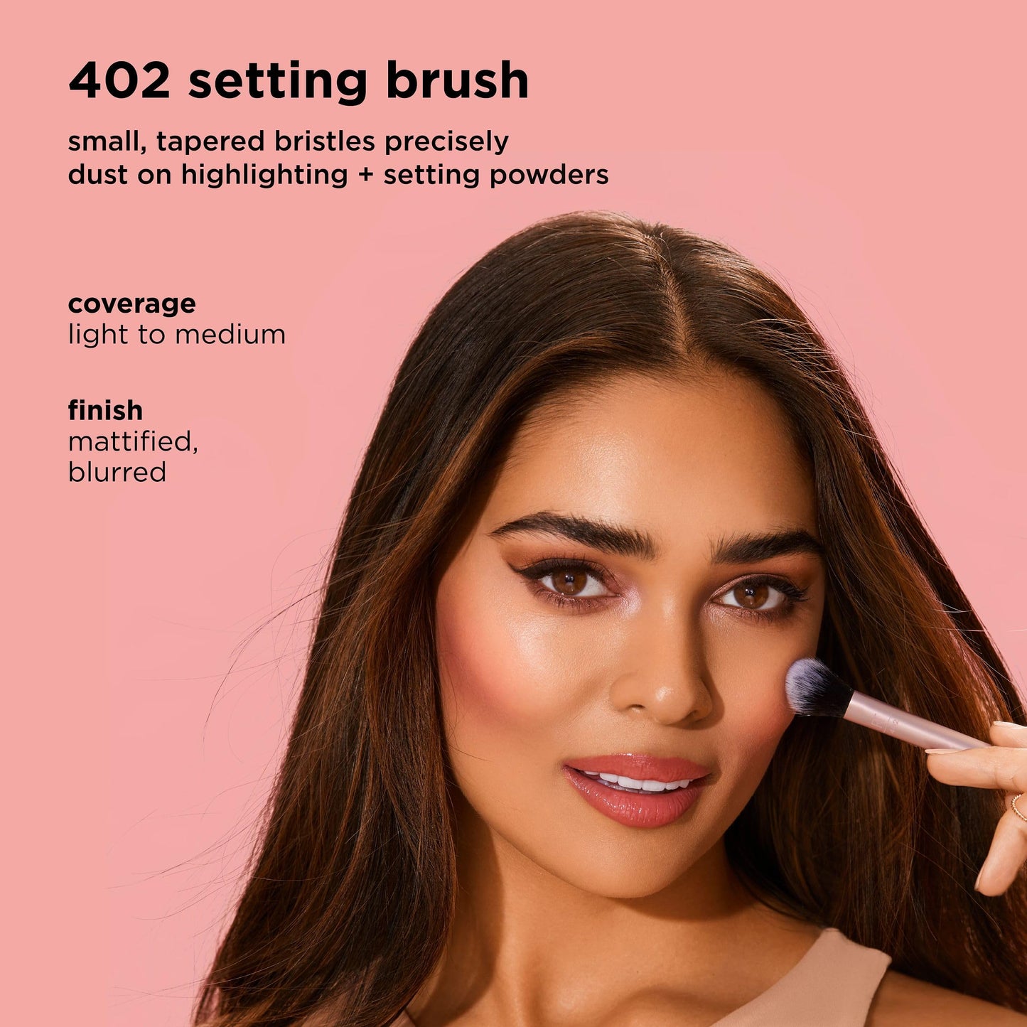 Real Techniques Setting Brush With Ultra Plush Custom Cut Synthetic Bristles and Extended Aluminum Ferrules to Build Coverage