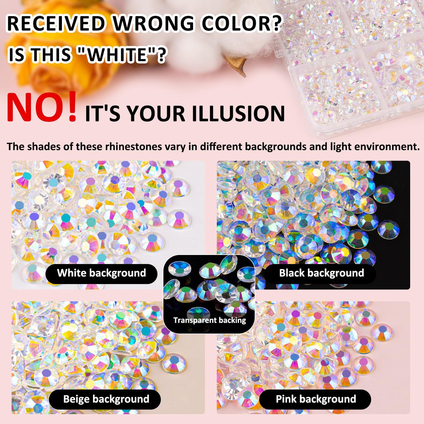 25000Pcs Resin Rhinestones for Crafting, Transparent AB 2-6mm Mixed Sizes Non Hotfix Flatback Gems with 1Pcs Glue, Bedazzling Crystal for DIY Craft Clothing Mugs Tumblers Shoes Fabric Decor Nail Art