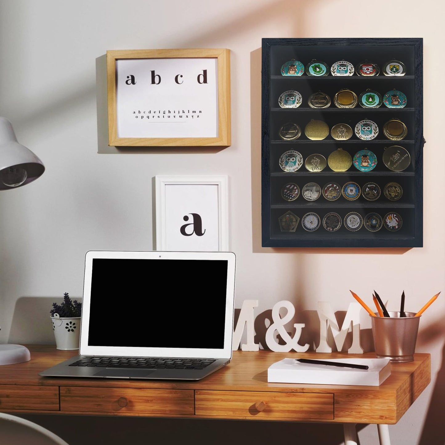 Hodeframe Shadow Box Frame with Removable Shelves, Black 12x16 Deep Memory Box Display Case for Keepsake Collectibles, Coins Military Medals Pins Wedding Flowers
