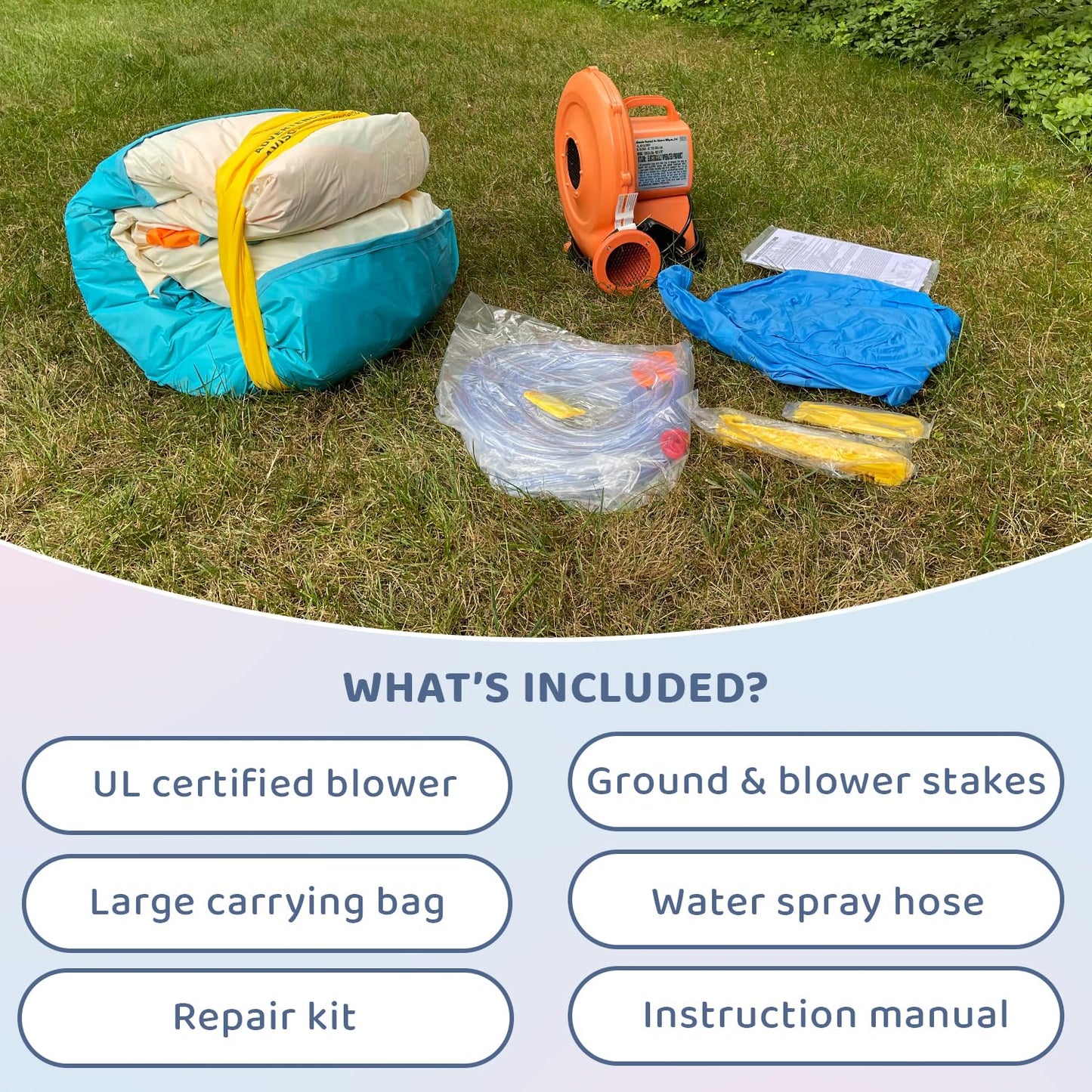 Bounceland Jump and Splash Adventure Bounce House or Water Slide All in one, Large Pool, Fun Bouncing Area with Basketball Hoop, Long Slide with Climbing Wall, UL Certified Blower Included
