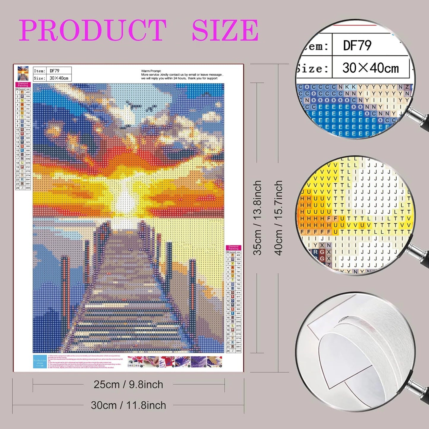 6 Pack Diamond Painting Kits for Adults Beginner, 5D Beach Diamond Art Sets, DIY Full Round Drill Sunrise Paint with Diamonds Gem Art Multi-pack , Easy Adults Dot Gem Art for Wall Decor 12 x 16 Inch