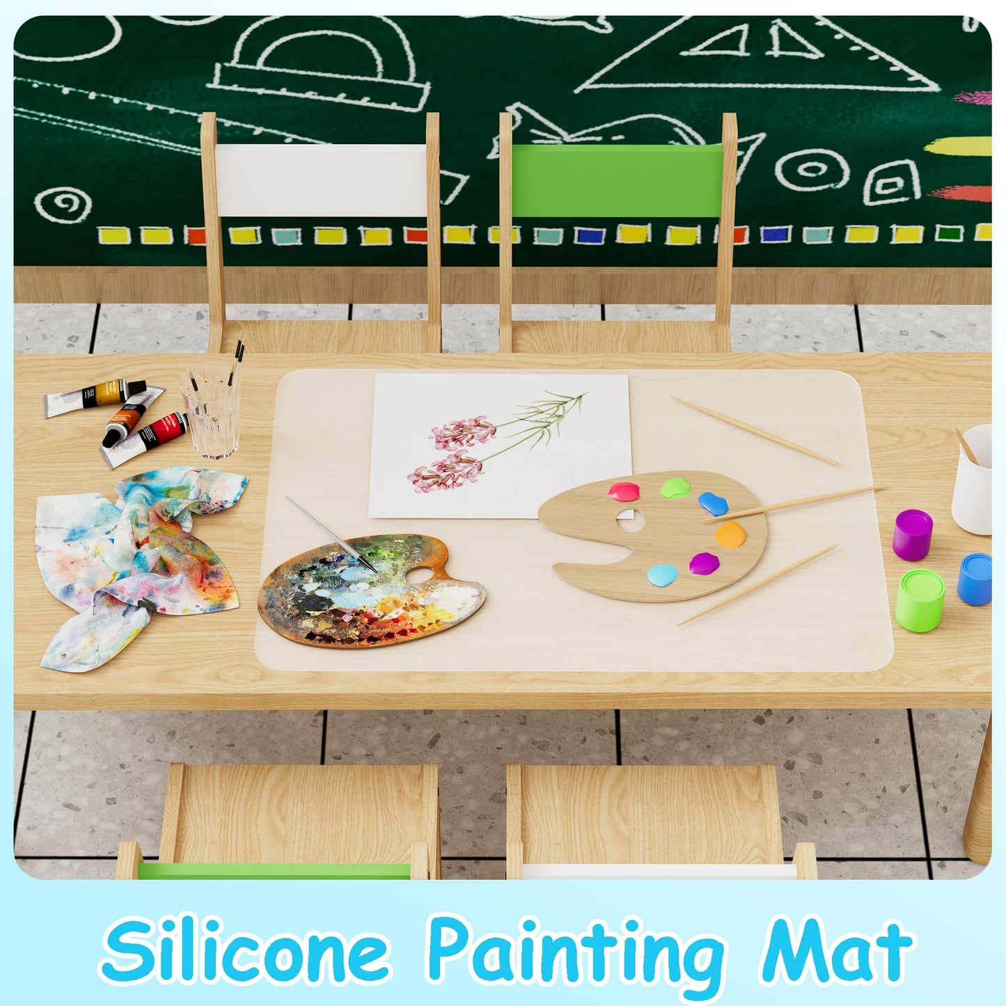 PABUSIOR Large Clear Silicone Crafts Mats: Non-Slip Translucent Liner 15.7×23.6In (2 Pcs) - Heat Resistant Silicone Countertop Protector Mat for Pastry, Epoxy Resin, Glitter Slime, Manicure, DIY Sheet