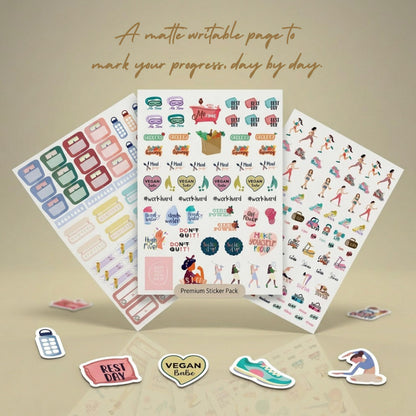Oriday Health & Wellness, Workout - Newly Updated, Set of 410+ Stickers, 7 Sheets for Seasonal Fitness - Journaling, Scrapbooking, Planning, Habit Tracker for Monthly, Weekly & Daily Planner, Calendar