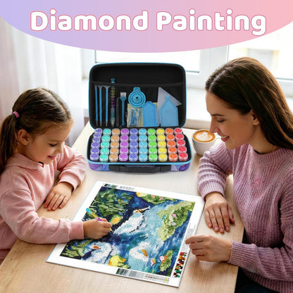 TAVOLOZZA Diamond Art Storage Case, 60 Slots, Diamond Painting Organizer, Art Storage Case, Diamond Painting Storage Box for Painting Supplies and Accessories