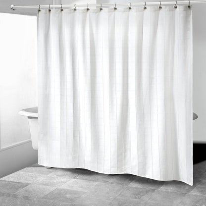 Izod - Shower Curtain, Twill Fabric Curtain, Plaid Design Bath Decor, Dorm Room Essentials (Chadwick White, 72")