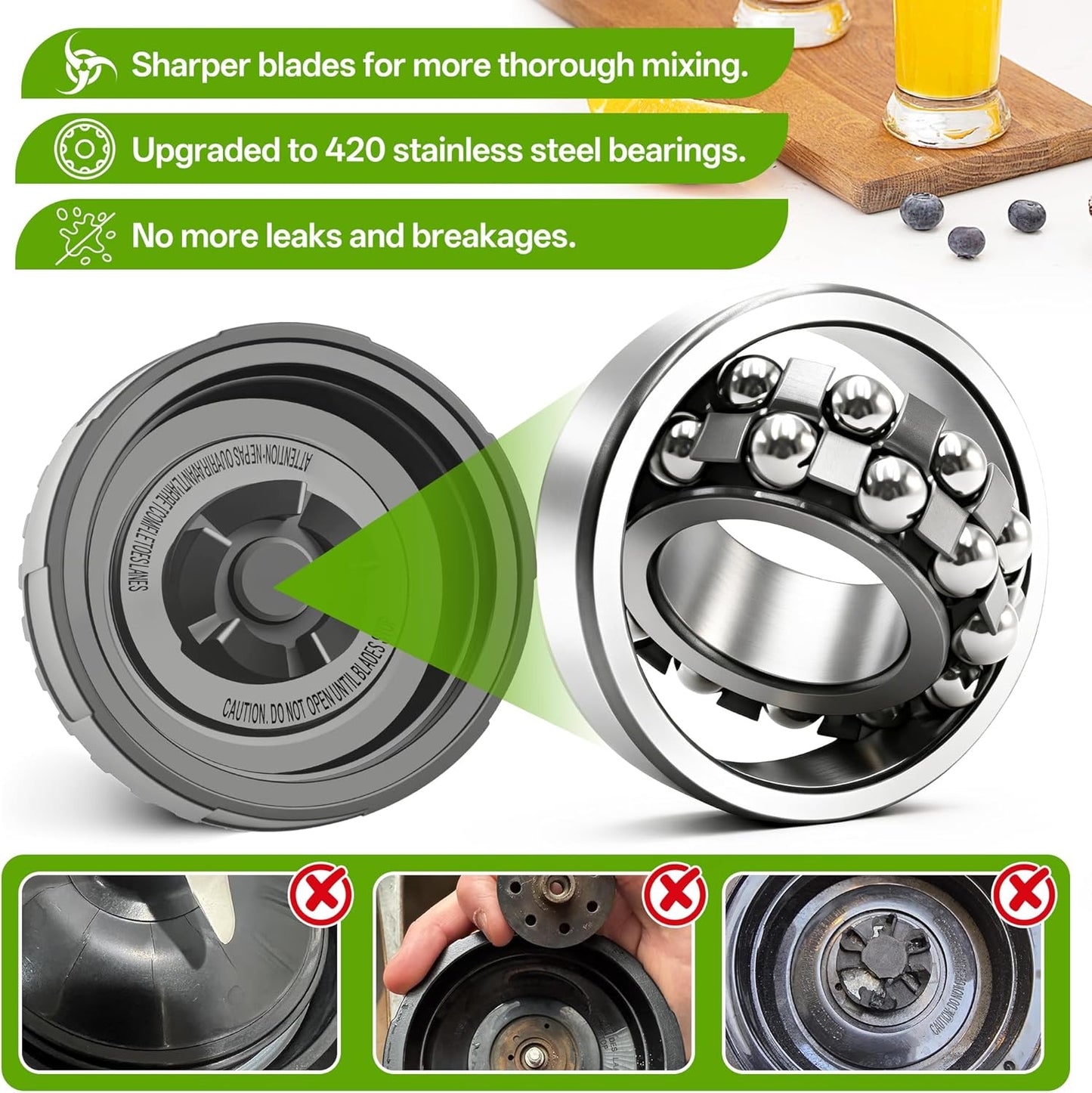 Ninja Blender Replacement Blade Assembly - 5 Fins Extractor Blade, 3.35in Compatible with QB3000 Series