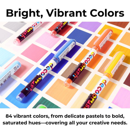 Karin Pigment Decobrush Acrylic Paint Markers, 84 Piece Master Set, Brush Tip, Acrylic Markers Set, Opaque, Lightfast & Waterproof Paint Pens for Wood, Fabric, Canvas, Rock Painting and More