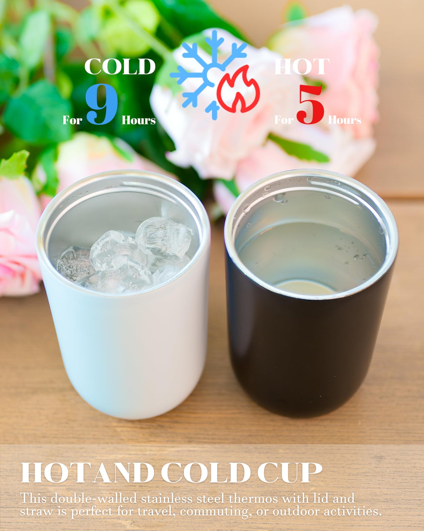 UIRZOTN 6 Pack 10 oz Sublimation Tumblers Blanks Bulk, Travel CoffeeTumblers with Straw and Lids, Reusable Cups with Lids for lced and Hot Drinks