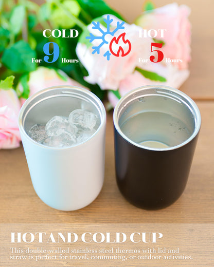 UIRZOTN 6 Pack 10 oz Sublimation Tumblers Blanks Bulk, Travel CoffeeTumblers with Straw and Lids, Reusable Cups with Lids for lced and Hot Drinks