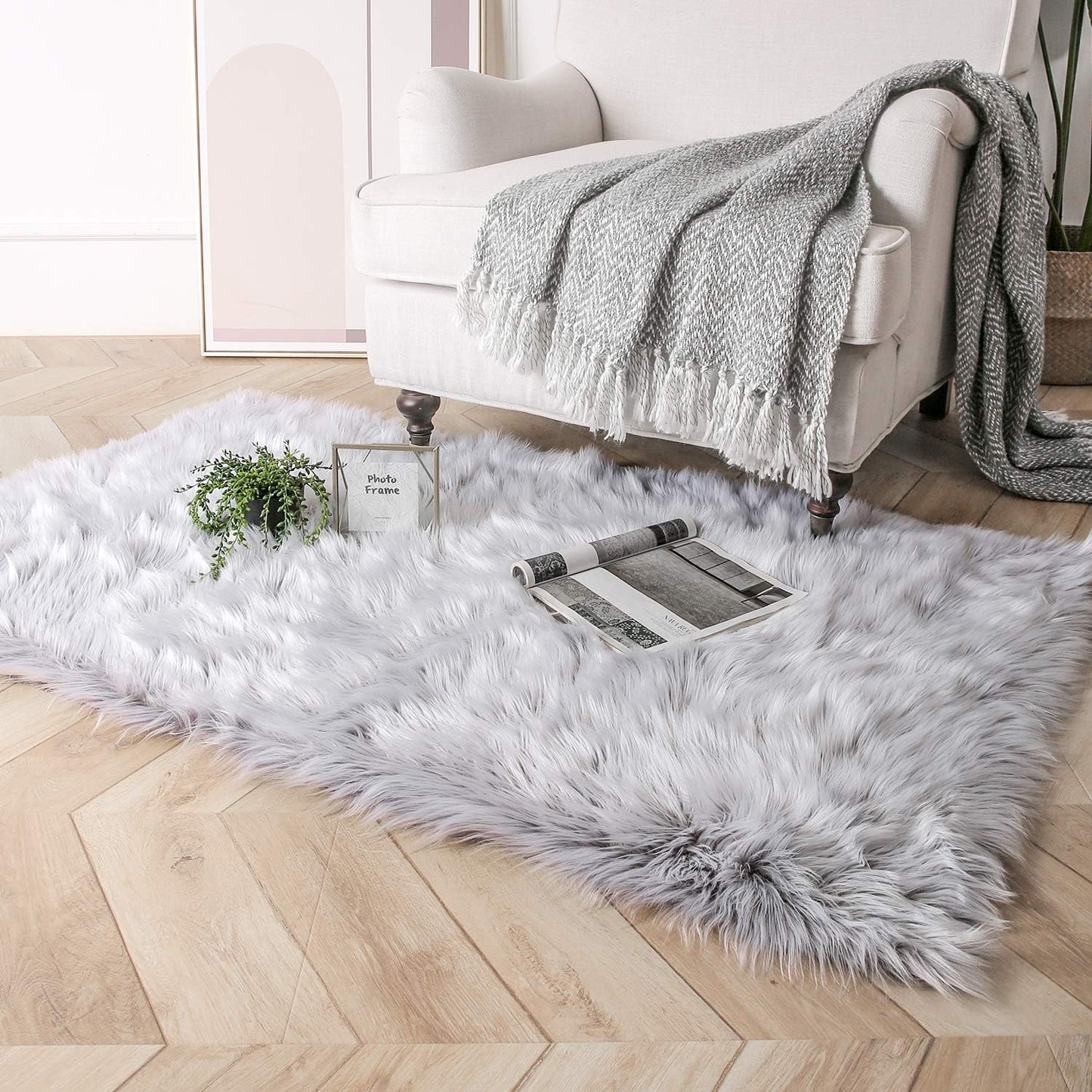 3 5 Ashler faux fur rug, Fluffy Shaggy Area Rug Ultra Soft x Feet Rectangle Fur Rug Frosted Bottom Gray Fuzzy Rug