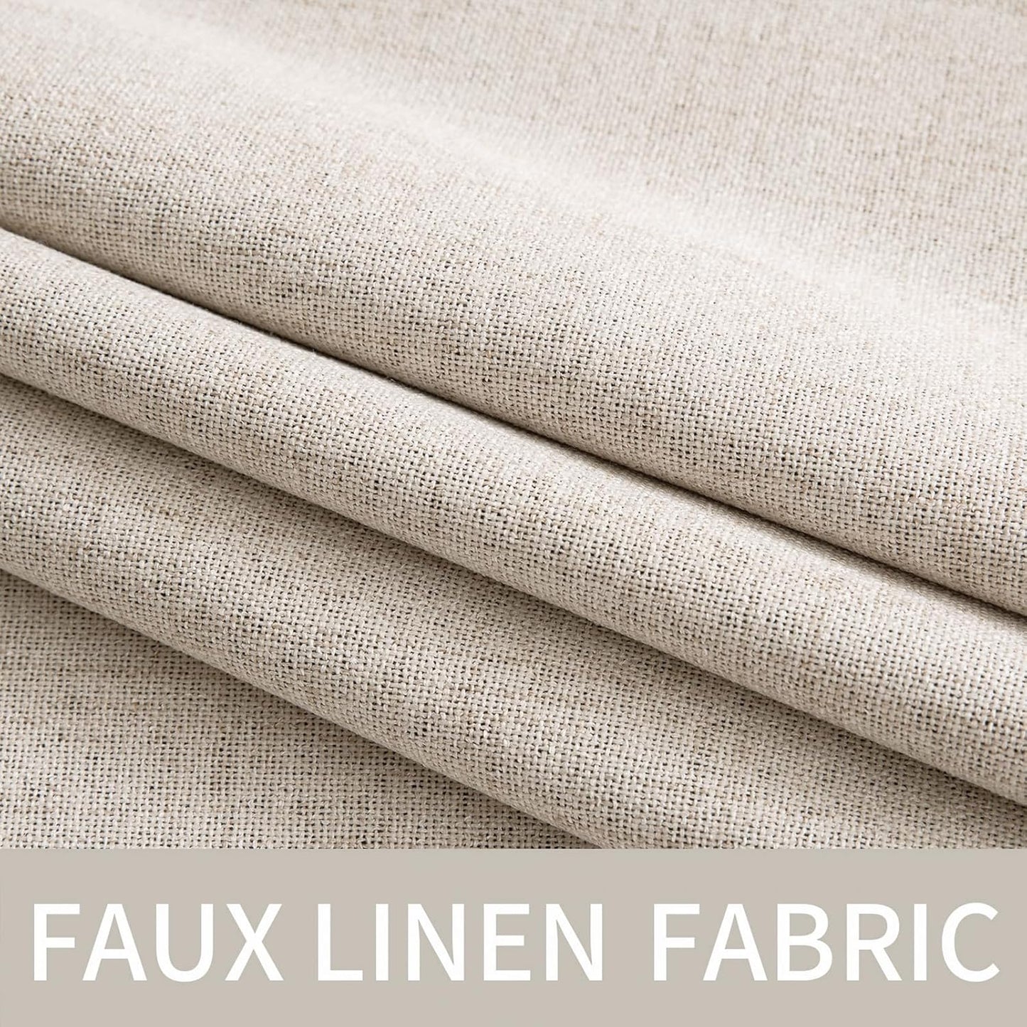 MIULEE Blackout Curtains - 100% Linen Textured Thermal Insulated Drapes | 52 x 54 Inch (2 Panels) for Bedroom & Living Room