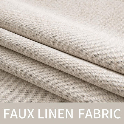 MIULEE Blackout Curtains - 100% Linen Textured Thermal Insulated Drapes | 52 x 45 Inch (2 Panels) for Bedroom & Living Room