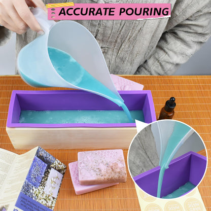 Artcome Soap Making Kit - Complete DIY Soap Making Supplies with 42oz Silicone Loaf Mold, Wooden Cutting Tools, Honeycomb Molds, Measuring Cups & More for Crafting Handmade Soaps - Ideal for Gift