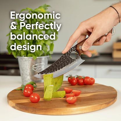 Matsato Chef Knife - Kitchen Knife for Cooking, Chopping. Japanese Steel Knife for Home, BBQ, Balance & Control, 6.3 Inch