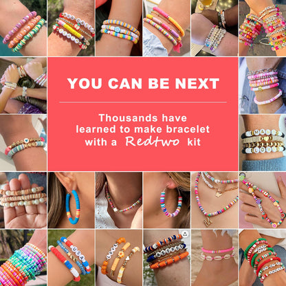 Redtwo 23000 Pcs Clay Beads Bracelet Making Kit, 144 Colors 7 Boxes Flat Polymer Heishi Beads Set for Friendship Jewelry Making with Pendant Charms Crafts Gifts for Girls Ages 6-12 Kids Adults
