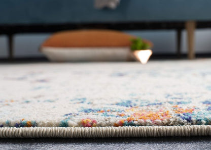 SAFAVIEH Madison Collection Runner Rug - 2'2" x 16', Cream & Orange, Modern Abstract Design, Non-Shedding & Easy Care, Ideal for High Traffic Areas in Living Room, Bedroom (MAD478B)