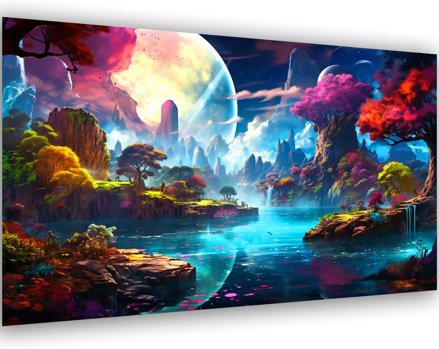 5D Large Size Diamond Art Kits for Adults Big Diamond Painting Kits for Adults Beginners, DIY Extra Large Paint by Diamond Gem Art Dots Painting Kits for Walls Decor 27.6x16inch (Moon Landscape)