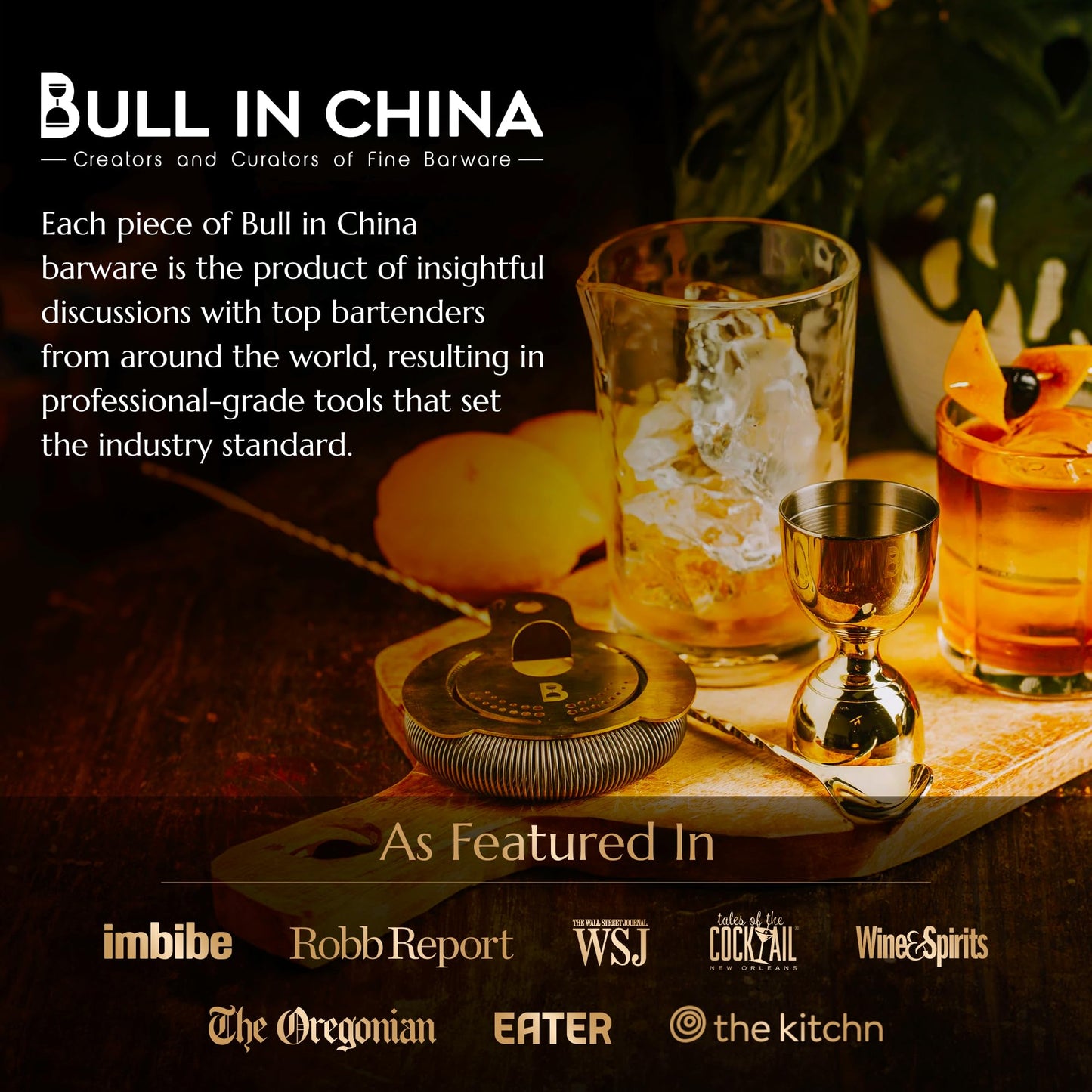 Bull in China Bitters Bottle 90ml Glass Dash Bottle With Dasher Top - Professional Bar Tool For Bartenders & Home Bars (Copper)