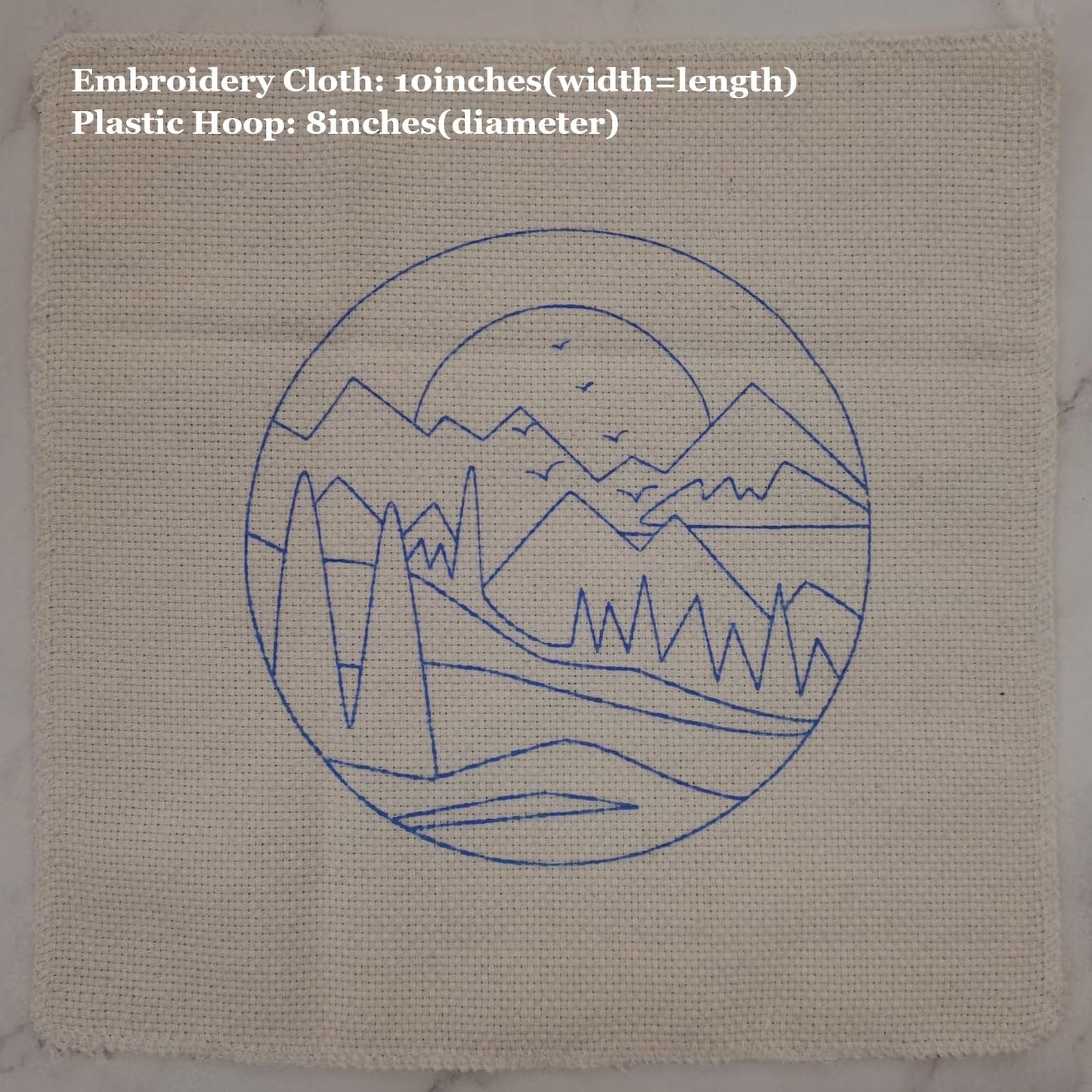 Esffaci Punch Needle Kit for Adults Beginner Starter Punch Embroidery Kit with Red Sunrise Snow Mountain Tree Scenery Pattern DIY Punch Stitch Supplies with Stamped Fabric Yarn Hoop Tool Instruction