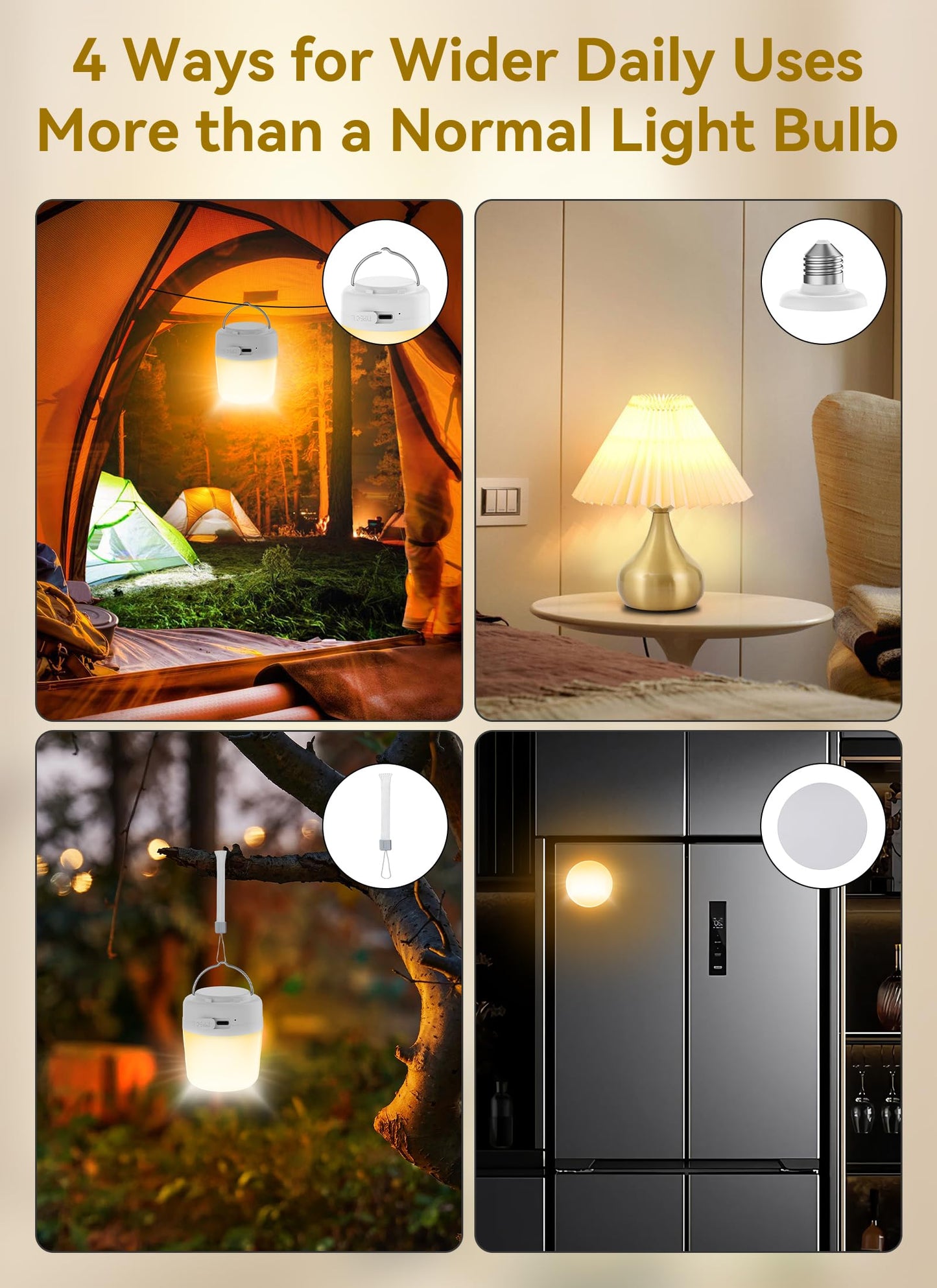 Minetom E26 Rechargeable Light Bulbs with Remote and Timer, Battery Backup Bulb with 12 Colors and Brightness Dimmable, 2300mAh 40W Equivalent LED Light Bulbs for Lamps Sconces Camping, 2 Pack