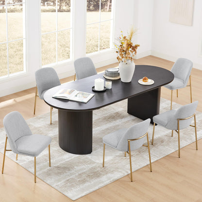 CHITA Modern Dining Chairs Set of 2, FSC Certified Metal Dining Chair for Dining Room, Light Gray