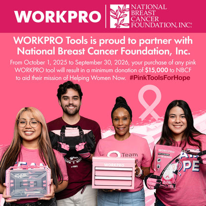 WORKPRO Hot Glue Gun Full Size - 60/100W Dual Temp Glue Gun and Sticks Set with 10 PCS Glue Sticks (7/16") - 90S Fast Preheating Hot Glue Gun for Construction, Crafting, DIY and Repairs - Pink Ribbon