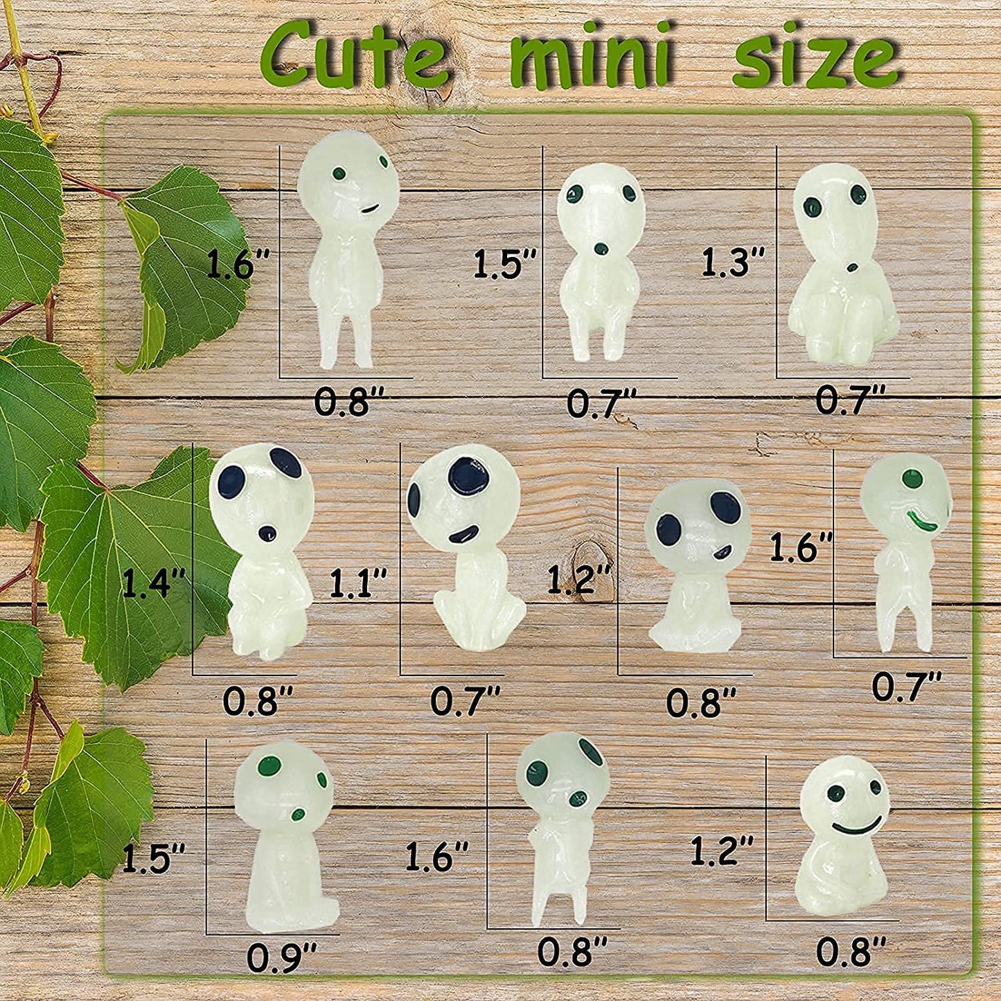 POPKER 20Pcs Glow in Dark Statues Fairy Garden Accessories Outdoor Luminous Ghost Gnome Elves Miniature Decorations for Decor Plant Tree Patio Lawn Terrace Balcony Yard Micro Landscape Kit