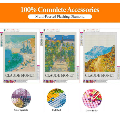 GOUOYANA Diamond Art Kits for Adults - 3 piece, Full Drill Landscape Diamond Painting Kits for Beginners, DIY Full Rhinestone 5D Diamond dots (Gemstone Craft), Home Wall Decoration (12x16 inch)