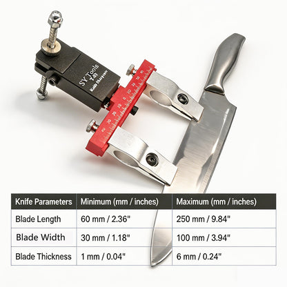 T-03 Aluminum Precision Fixed-Angle Knife Sharpener Tool Professional Knife Sharpening System | 304 Stainless Steel Knurled Nut for Angle Adjustment, 360° Flip, Laser‑Etched Angle Scale, Dual Clamps