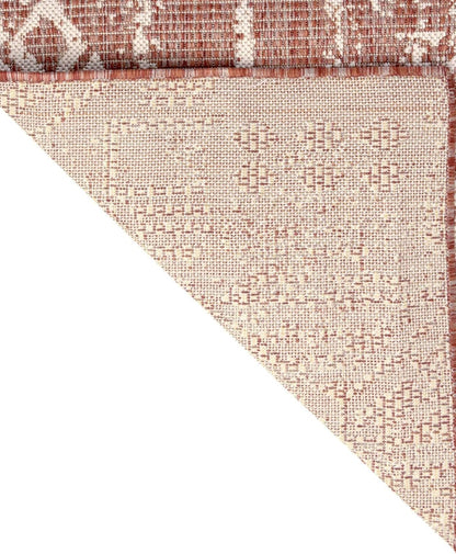 Unique Loom Outdoor Bohemian Collection Area Rug, Anthro, 2' x 5' 1" Runner, Rust Red/Ivory