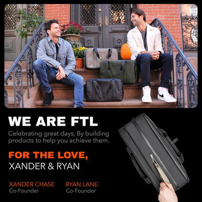 The FTL Pro Mens Travel Bag - 30L Premium Work to Gym Weekender Duffel with Garment Bag, Shoe Space & 18" Laptop Sleeve - Organized Athletic Business Carry On Hybrid, Fits Under Airplane Seat - Black