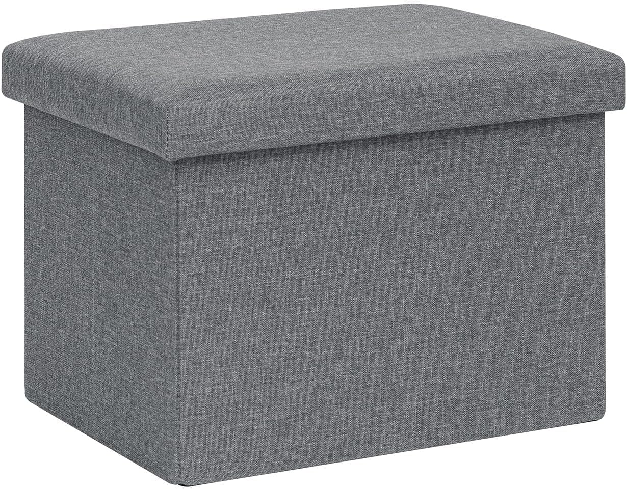 16.5"x12.6"x12.6" B FSOBEIIALEO Folding Storage Ottoman Cube Linen Ottomans for Living Room, Bedroom, Home Office, Dorm
