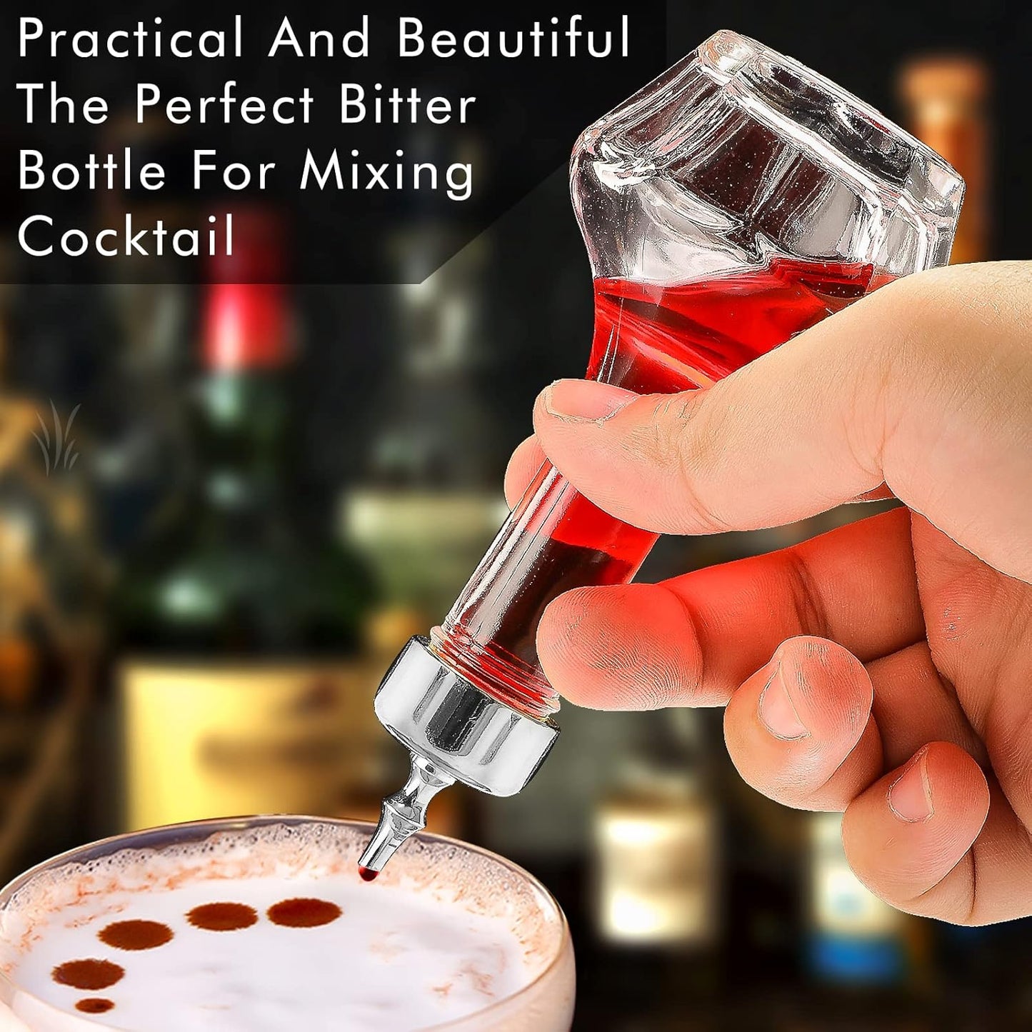 SuproBarware Bitter Bottle, Glass Bitter Bottle with Dash Top, 1.7oz/50ml, Great for Bartender and Home Bar – KJP01