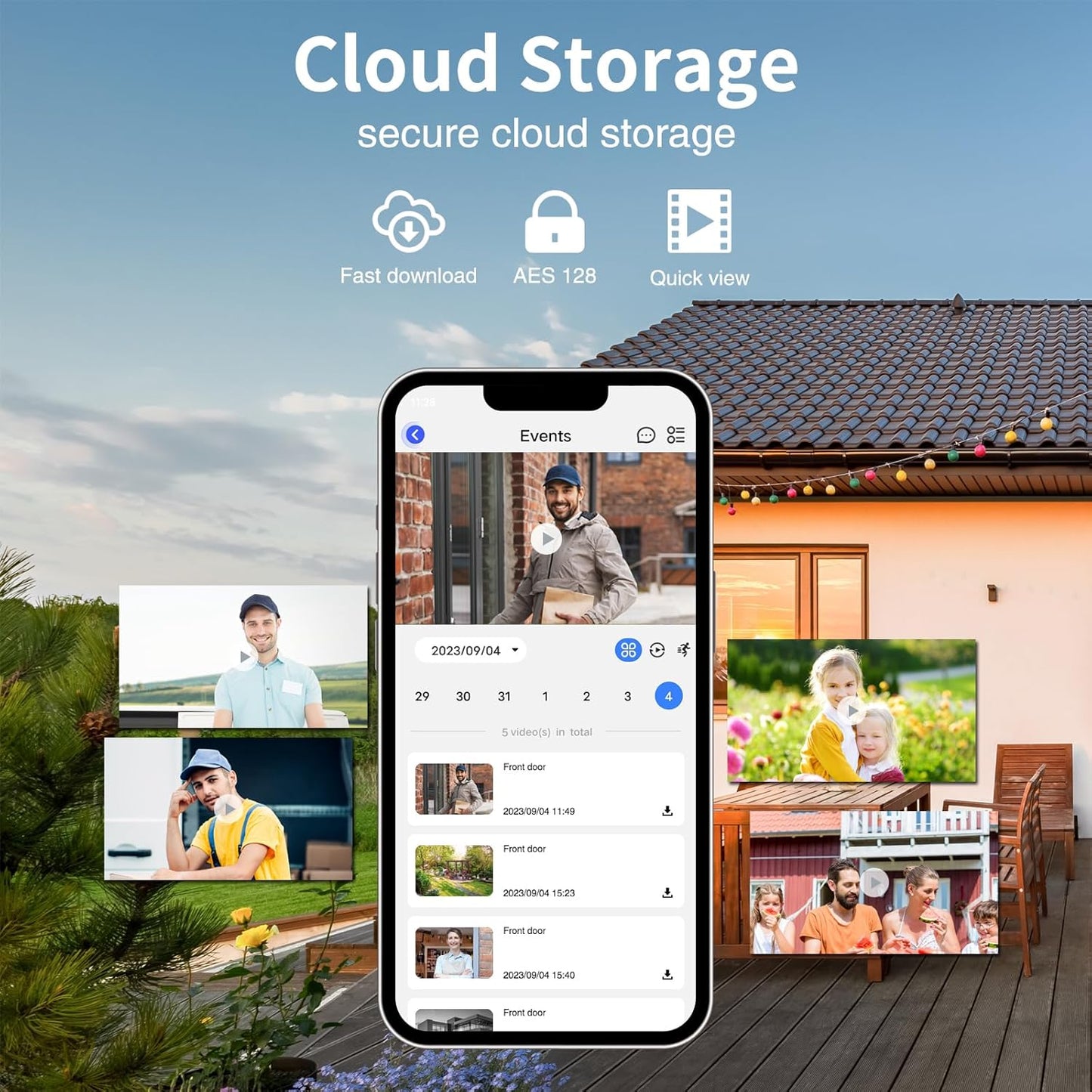 2.4GHz WiFi Smart Video Doorbell with Wireless Charging - HD Full-View, Two-Way Talk, Instant Phone Alerts, Wireless Chime