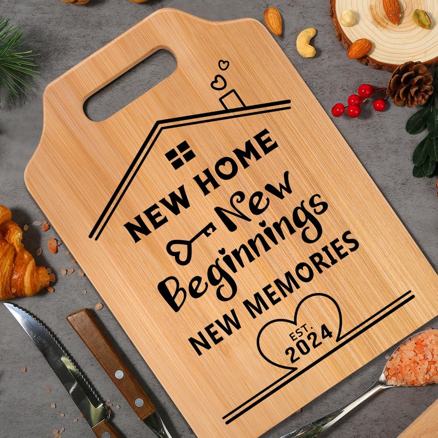 Unique Home Sweet Home Cutting Board - Housewarming Gifts for New Home 2024, Best Gifts for Friends, Neighbor