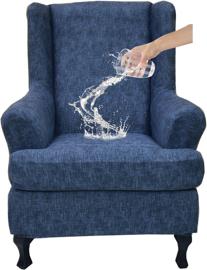 2 Chair,A21 CRFATOP Waterproof Wing Chair Slipcovers Piece Stretch Wingback Chair Cover Spandex Fabric Wingback