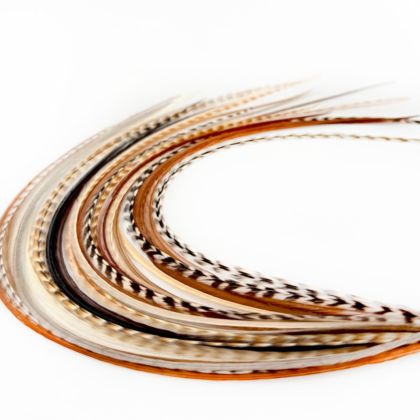 21 Natural Color Hair Extensions – 9”–14” Long – DIY Rooster Kit with 20 Micro-Link Beads – 100% Real Feathers – Eye-Catching Boho Style