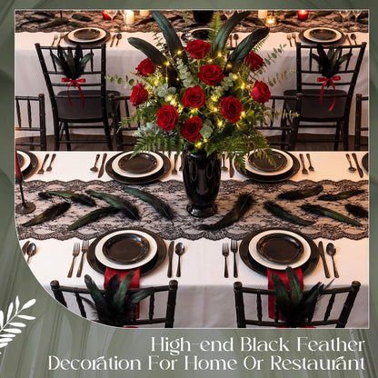 Suncalla 240 Pcs Rooster Feathers 4-6/10-12/12-14 Inches Craft Feathers for DIY Dream Catcher Crafts Sewing Holiday Costume Wedding Party Supplies and Home Decorations(Black)