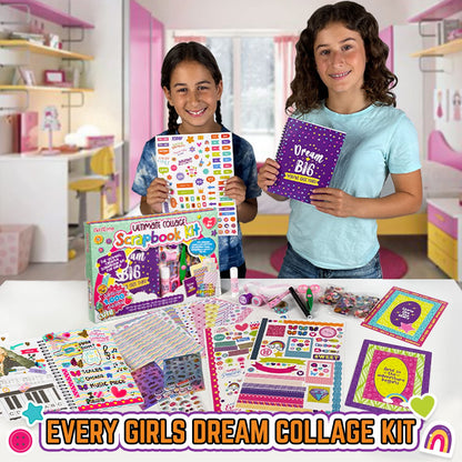 GirlZone Ultimate Collage Scrapbook Kit, Includes Scrapbook Stickers and Fun Scrapbook Accessories to Make an Amazing 40-Page Photo Album Scrapbook, Perfect for Valentine Gifts
