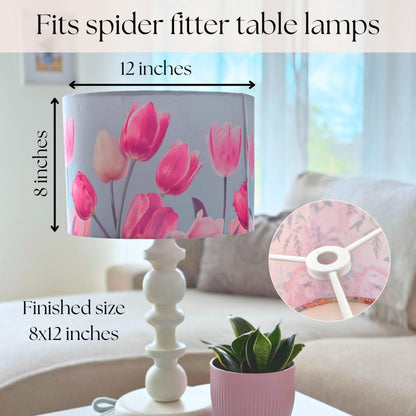 DIY Lampshade Kit 8"x12" White – DIY Lamps Shade Making Kit with All Materials - Self-Adhesive Lampshade Backing, Metal Rings, Double Sided Tape and Instructions, No Fabric Included – Adult Craft Kit