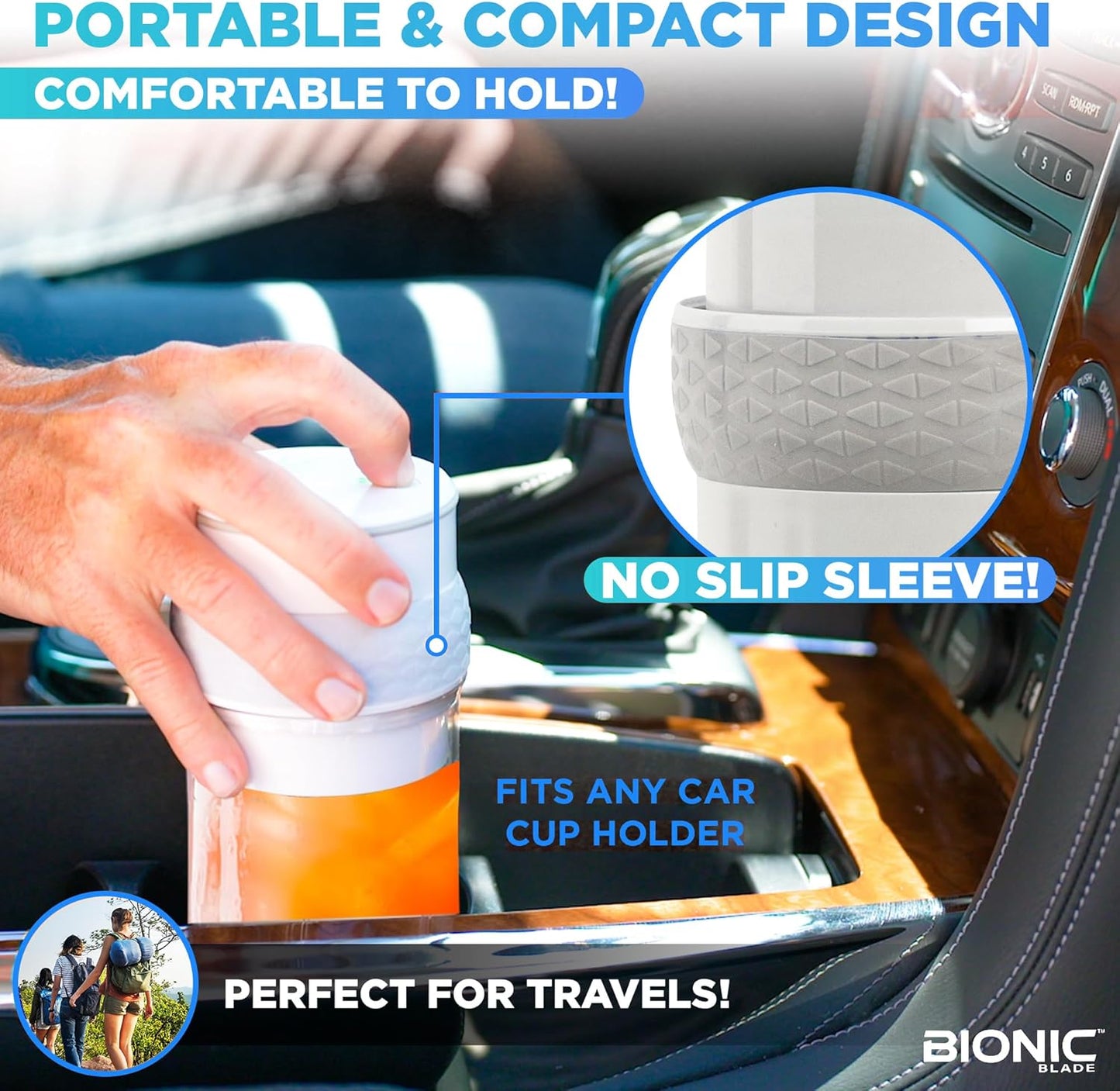 Bionic Blade Personal Blender 26.5 oz, Cordless, Air Tight, Rechargeable 18,000 RPM Portable Blender for Shakes