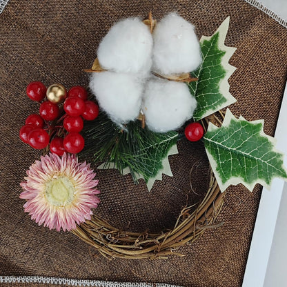 TIHOOD 16PCS 4inch Grapevine Wreaths Vine Branch Wreath Christmas Rattan Wreath Garland Decoration for Christmas Holiday Craft or Wedding Supplies