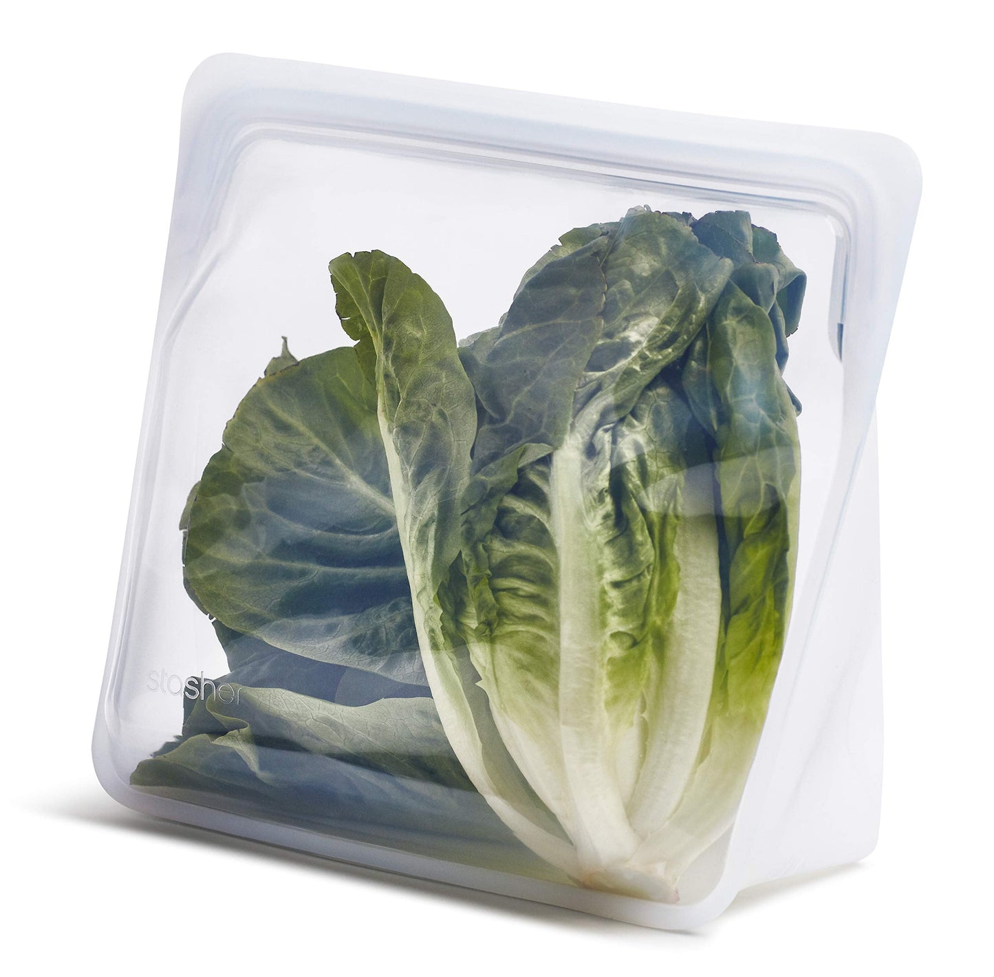 Stasher Premium Silicone Reusable Food Storage Stand-Up Mid Bag, Clear, Microwave, Sous Vide, Dishwasher, Oven and Freezer Safe, BPA Free, Leak-free, Eco-friendly, 56 Oz
