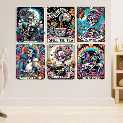 GOUOYANA Skull Diamond Art Kits for Adults - 9pcs, Tarot Card Diamond Painting for Beginners, DIY Full Rhinestone 5D Gothic Diamond Painting Kits (Gemstone Craft), Home Wall Decoration (12x16 inch)