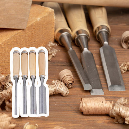 Mxfans Semicircle Wood Chisel Woodworking Carving Chisel Inner Edge Woodworking Gouge for Carpenter Wood Carving Hand Chisel Tool Pack of 4
