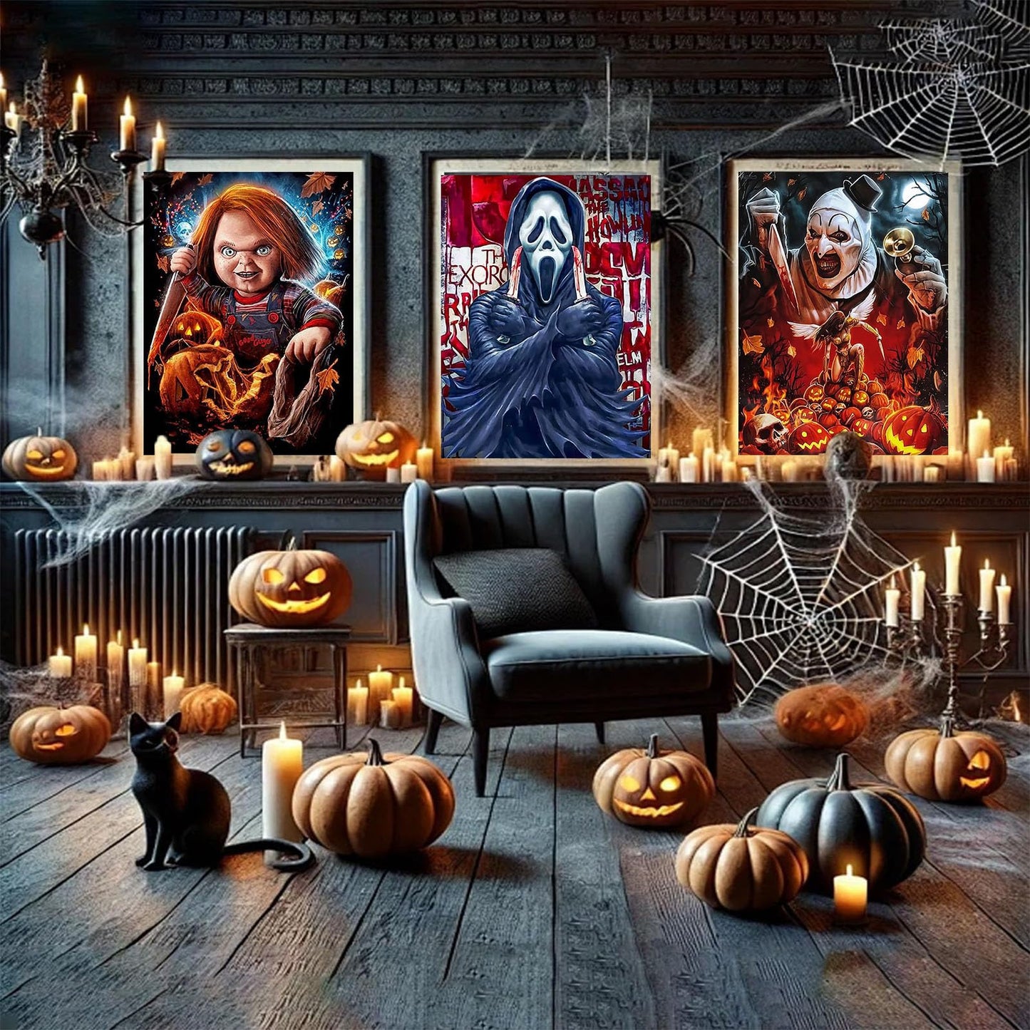 Sretoul 6 Pack Halloween Diamond Art Kits for Adults, Diamond Painting Kit Beginners Halloween, Horror 5D Gem Art for Adults with Round Gem Painting Gift Home Wall Decor 12x16 Inch