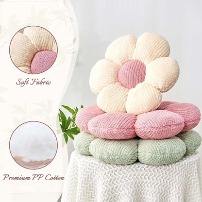 14.9" Kcvvcr Flower Throw Pillow, Soft White Shaped Floor Pillow for Home Decor, Cute Aesthetic Plush Decorative