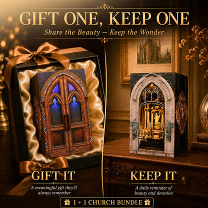 MiniCity 2 Pack Book Nook Kits for Adults, Book Nook Kit Model Kits Craft Kits for Adults - DIY Miniature Doll House Kit for Bookshelf Booknook Tiny House with Led Light
